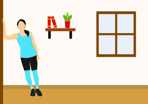 Vector image of woman doing workout of Standing Side Planks Stock Illustration