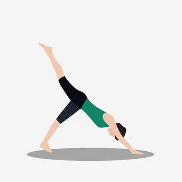 Vector image of woman practicing Adho Mukha svanasana yoga Stock Illustration