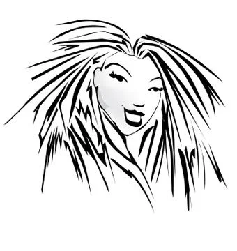 Vector image of a womans face Stock Illustration