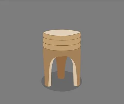 Vector image of wooden stool. Stock Illustration
