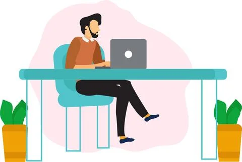 Vector Image Of Working Man Ilustración de archivo
