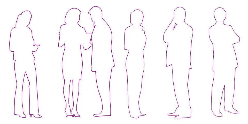 Vector image of working people on a white background Stock Illustration