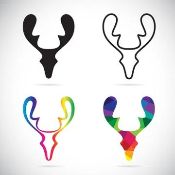Vector images of deer head Stock Illustration