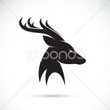 Vector images of deer head on a white background. Stock Illustration