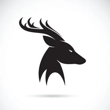 Vector images of deer head on a white background. Stock Illustration