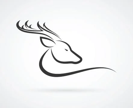 Vector images of deer head on a white background. Stock Illustration