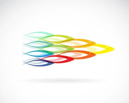 Vector images of the design of fish. Teamwork concept Stock Illustration