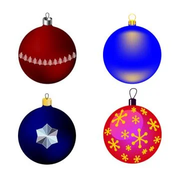 Vector images four Christmas-tree toys. Stock Illustration