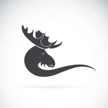 Vector images of moose deer head on a white background., Vector moose for you Stock Illustration