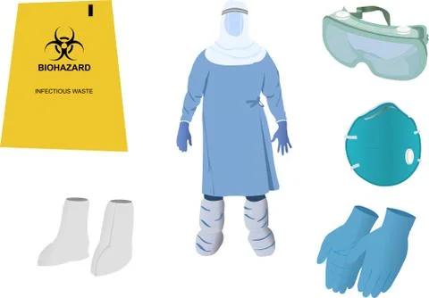 Vector Images of Personal Protective Equipment (PPE) Kit Stock Illustration