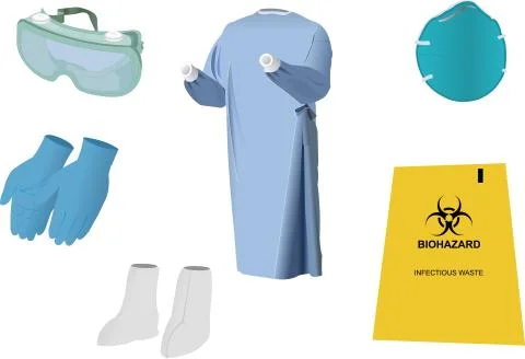Vector Images of Personal Protective Equipment (PPE) Kit Stock Illustration