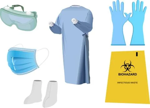 Vector Images of Personal Protective Equipment (PPE) Kit Stock Illustration