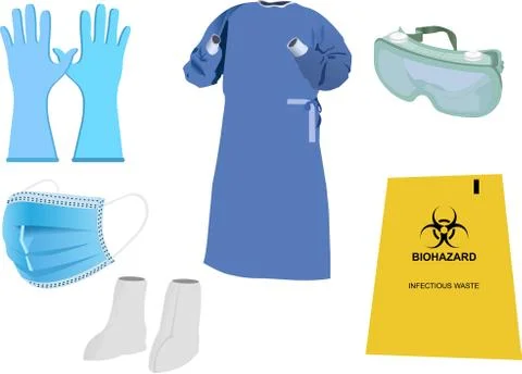 Vector Images of Personal Protective Equipment (PPE) Kit Stock Illustration