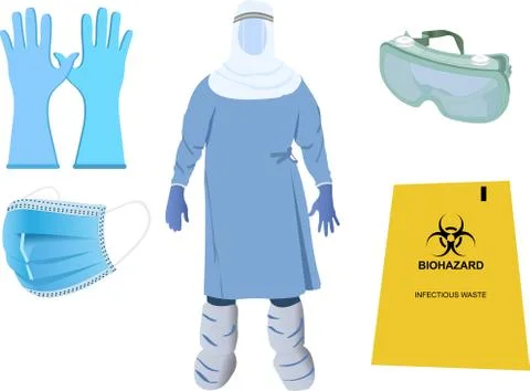 Vector Images of Personal Protective Equipment (PPE) Kit Stock Illustration