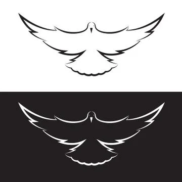 Vector images of pigeon are flapping Stock Illustration
