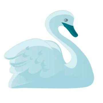 Vector images of swan in a simple style on a white background. Stock Illustration