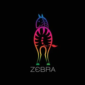 Vector images of zebra on a black background. Zebra Logo, Zebra Tattoo, Zebra Illustrazione stock