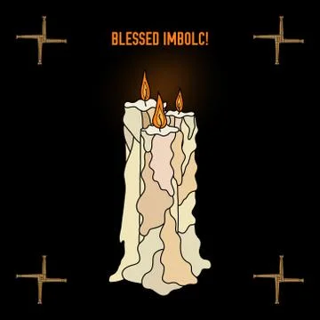 Vector imbolc greeting card Stock Illustration