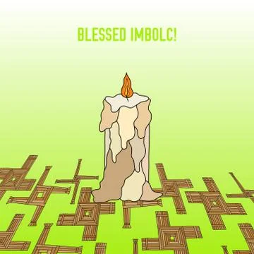 Vector imbolc greeting card Stock Illustration