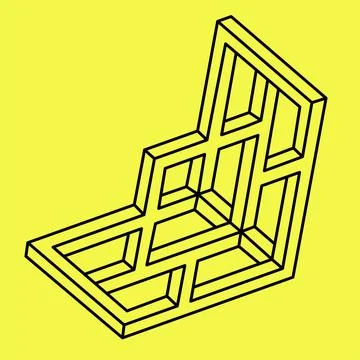 Vector impossible shape. Illustration isolated on a yellow background. Stock Illustration
