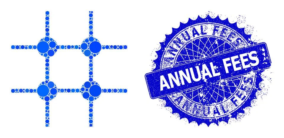 Vector Incomplete Grid Structure Collage of Small Circles and Textured Annual Stock Illustration