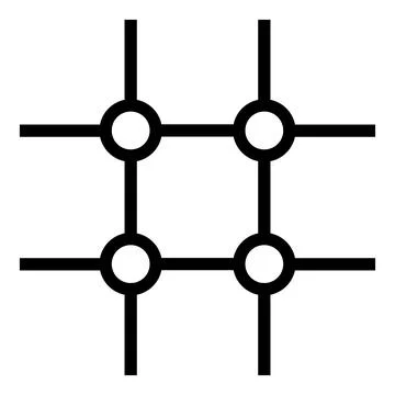 Vector Incomplete Square Grid Flat Icon Illustration Stock Illustration