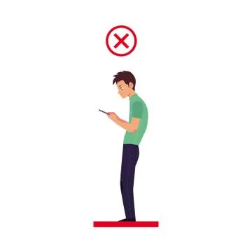 Vector incorrect head angle using smartphone Stock Illustration