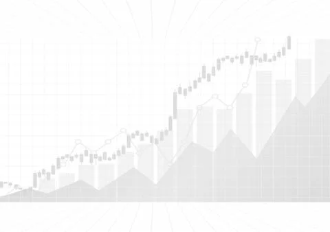 Vector : Increase gray business graphs on white background Stock Illustration
