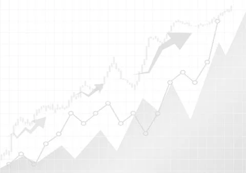 Vector : Increase gray business graphs on white background Stock Illustration