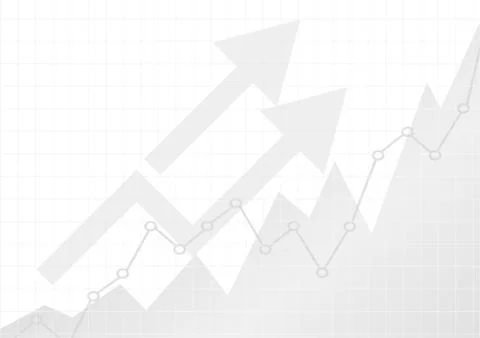 Vector : Increase gray business graphs on white background Illustrazione stock