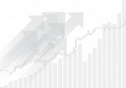 Vector : Increase gray business graphs on white background Stock Illustration