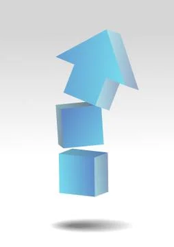 Vector : Increasing blue arrow on gray background Stock Illustration