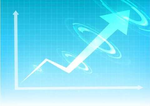 Vector : Increasing business graph with abstract circle on blue background Stock Illustration