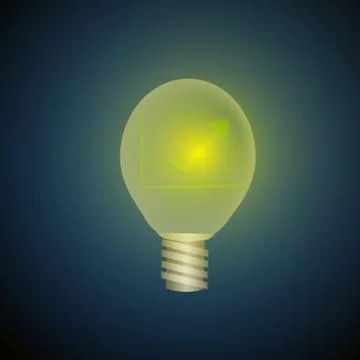 Vector : Increasing business graph in lightbulb on blue background Stock Illustration