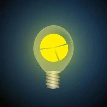 Vector : Increasing business graph in lightbulb on blue background Stock Illustration