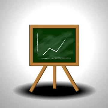 Vector : Increasing chalk graph on blackboard Stock-Illustration