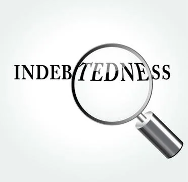 Vector indebtedness concept illustration Stock Illustration