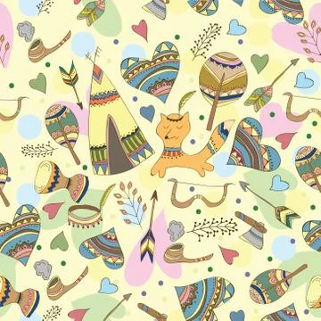 Vector Indian doodle pattern イラスト素材