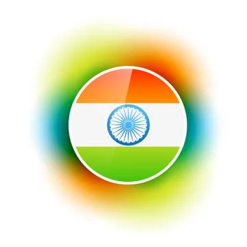 Vector indian flag label Stock Illustration