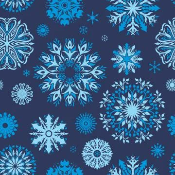 Vector Indigo Snowflake Pattern Stock Illustration