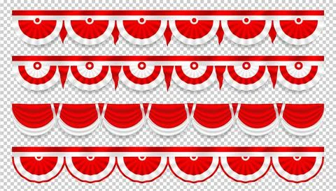 Vector Indonesian Independence Day borders set Illustrazione stock