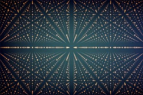 Vector infinity data matrix visualization. Big data structure with binary num Stockillustratie