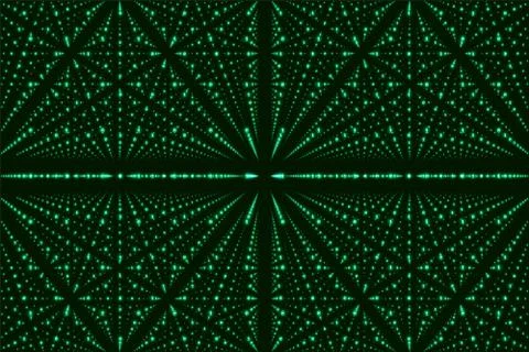 Vector infinity data matrix visualization. Green big data structure with bina Stock Illustration