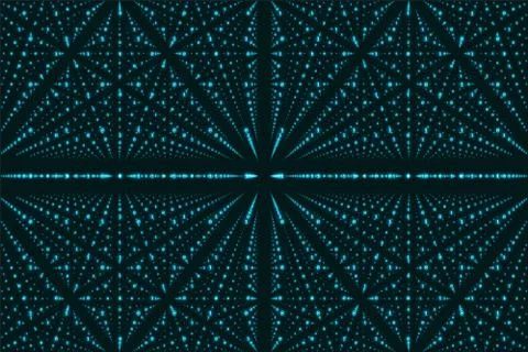 Vector infinity data matrix visualization. Blue big data structure with binar Stockillustratie