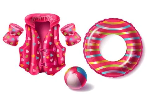 Vector inflatable equipment for swimming in pool Stock Illustration