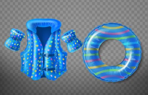 Vector inflatable swim ring, life vest, armbands Stock-Illustration
