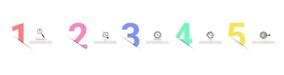 Vector info graphic design template, with icons and 5 step options Stock Illustration