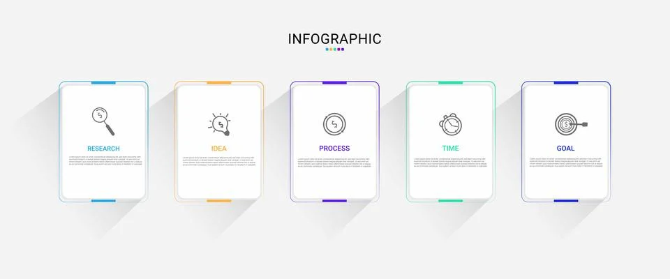 Vector info graphic template, 5 options and icons, with a modern design you.. Stock Illustration