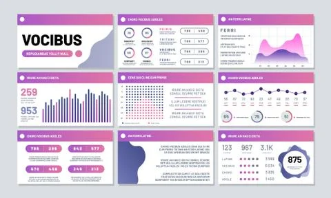 Vector info panels, presentation templates with infographics elements 스톡 일러스트