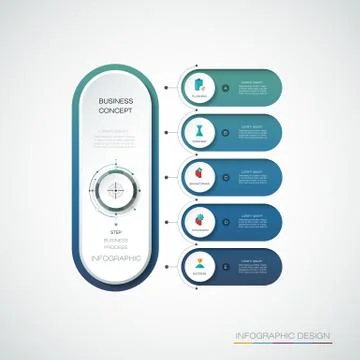 Vector Infographic 3d circle label, template design Stock Illustration